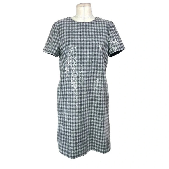 Draper James Collection Sequin Shift Dress Black Gray Silver Size‎ 6 - Picture 1 of 12